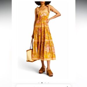 Zimmermann tiered floral print cotton gauze midi dress